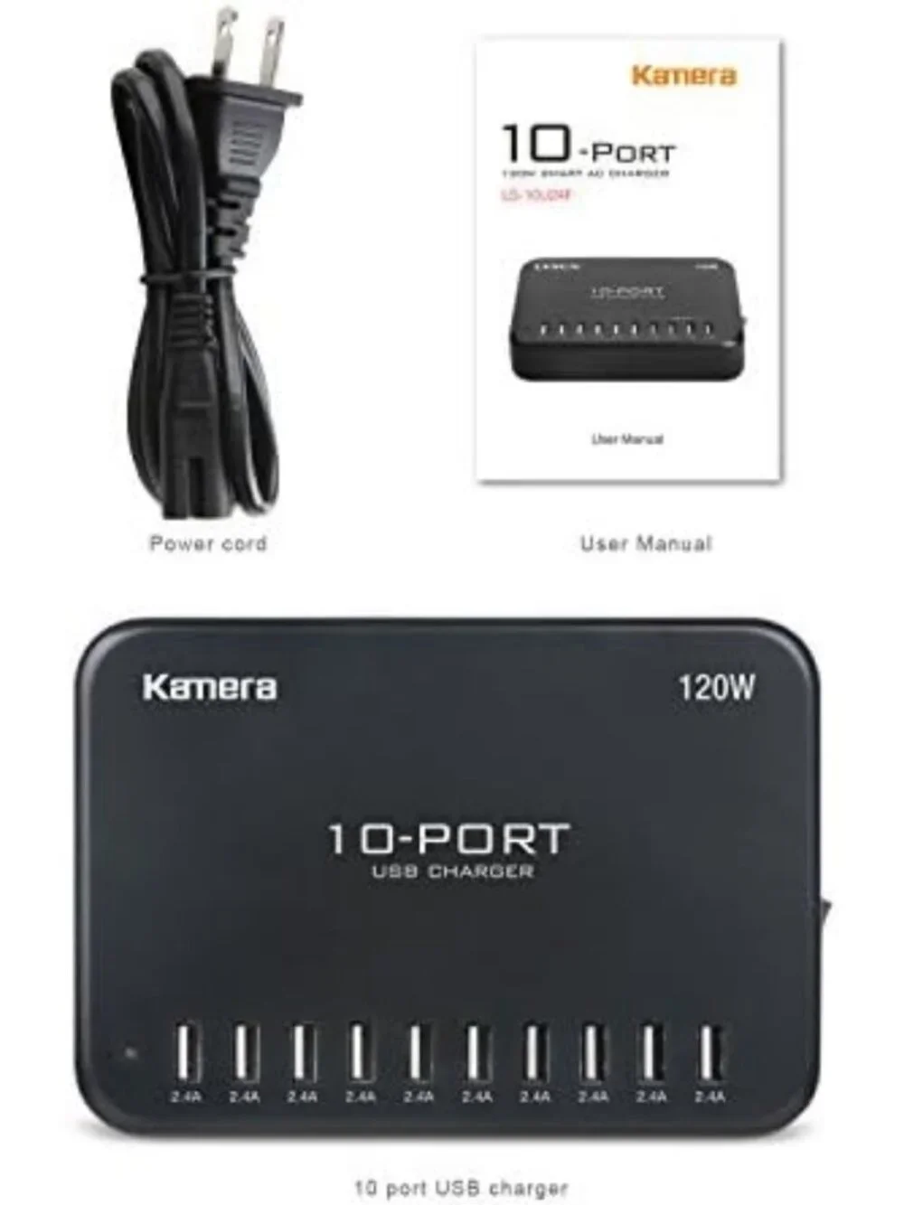 10-Port USB Charging Hub 120W Power Station for iPhone, iPad, Galaxy & More